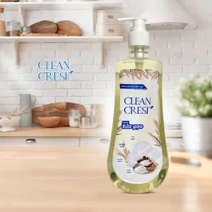 Nước Rửa Chén Bát Clean Crest Hương Cám Gạo 750g, Nước Rửa Bát Đậm Đặc, Đánh Bay Dầu Mỡ Cứng Đầu, Bảo Vệ Da Tay An Toàn